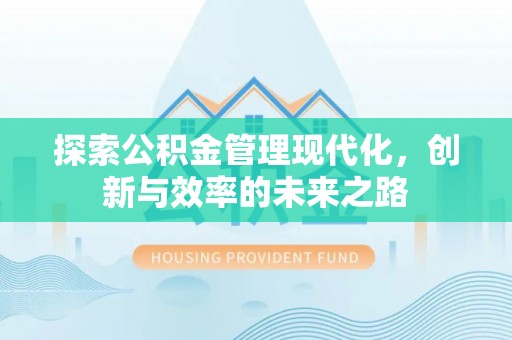 罗源探索公积金管理现代化，创新与效率的未来之路
