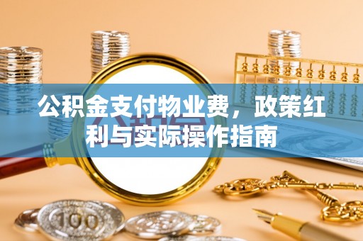 罗源公积金支付物业费，政策红利与实际操作指南